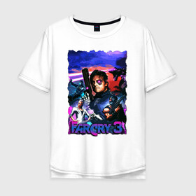Мужская футболка хлопок Oversize с принтом Far Cry 3: Blood Dragon в Белгороде, 100% хлопок | свободный крой, круглый ворот, “спинка” длиннее передней части | bloodragon | farcry | fc 5 | fc5 | фар край