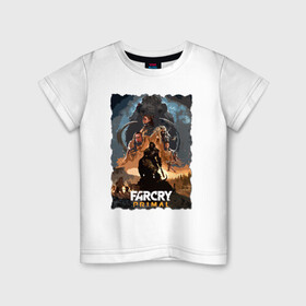 Детская футболка хлопок с принтом FARCRY PRIMAL в Белгороде, 100% хлопок | круглый вырез горловины, полуприлегающий силуэт, длина до линии бедер | Тематика изображения на принте: bloodragon | farcry | fc 5 | fc5 | фар край