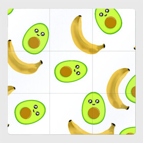 Магнитный плакат 3Х3 с принтом Банан и Авокадо в Белгороде, Полимерный материал с магнитным слоем | 9 деталей размером 9*9 см | Тематика изображения на принте: авокадо | банан | витамины | вкусный | глаза | деликатес | десерт | диета | еда | жёлтый | кожура | косточка | лицо | меню | модный | мякоть | плод | прикол | рот | сладкий | смешной | смузи | сочный