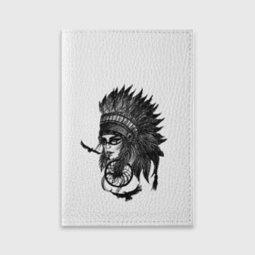Обложка для паспорта матовая кожа с принтом Вождь индейцев в Белгороде, натуральная матовая кожа | размер 19,3 х 13,7 см; прозрачные пластиковые крепления | Тематика изображения на принте: боец | вождь | воин | девушка | девушка воин | индеец | индейцы | кино | рисунок | скетч | тату | фильм | эскиз
