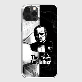 Чехол для iPhone 12 Pro с принтом Крёстный отец (The Godfather) в Белгороде, силикон | область печати: задняя сторона чехла, без боковых панелей | black and white | the godfather | the godfather drawing | the godfather movie | the godfather print | крестный отец | принт крестный отец | рисунок крестный отец | фильм крестный отец | черный и белый