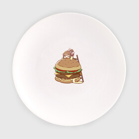 Тарелка с принтом Anime Burger в Белгороде, фарфор | диаметр - 210 мм
диаметр для нанесения принта - 120 мм | Тематика изображения на принте: аниме | бургер | гамбургер | девушка | иллюстрация