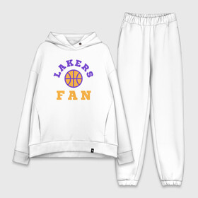 Женский костюм хлопок Oversize с принтом Lakers Fan в Белгороде,  |  | basketball | bryant | game | james | kobe | lakers | lebron | los angeles | nba | sport | streetball | баскетбол | баскетболист | брайант | джеймс | игра | игрок | коби | леброн | лейкерс | лос анджелес | мяч | нба | спорт | стритбол