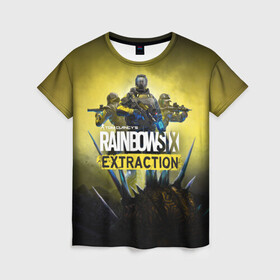 Женская футболка 3D с принтом Rainbow Six Extraction Радуга 6 Эвакуация в Белгороде, 100% полиэфир ( синтетическое хлопкоподобное полотно) | прямой крой, круглый вырез горловины, длина до линии бедер | battlefield | call | clancy | cod | counter | csgo | duty | extraction | ghost | rainbow | rainbowsix | recon | siege | six | strike | tom | war | боец | воин | война | клэнси | ксго | оружие | осада | радуга | рейнбов | рейнбоу | рэйнбоу | солдат | том |