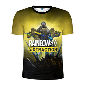Мужская футболка 3D спортивная с принтом Rainbow Six Extraction Радуга 6 Эвакуация в Белгороде, 100% полиэстер с улучшенными характеристиками | приталенный силуэт, круглая горловина, широкие плечи, сужается к линии бедра | Тематика изображения на принте: battlefield | call | clancy | cod | counter | csgo | duty | extraction | ghost | rainbow | rainbowsix | recon | siege | six | strike | tom | war | боец | воин | война | клэнси | ксго | оружие | осада | радуга | рейнбов | рейнбоу | рэйнбоу | солдат | том |