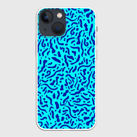 Чехол для iPhone 13 mini с принтом Неоновые синие узоры в Белгороде,  |  | abstract | blue | neon | sea | абстракционизм | абстракция | африканские | вода | волны | голубые узоры | камуфляж | лагуна | линии | мелкий узор | мемфис | море | морское | неоновый | орнамент | пятна | пятнистый