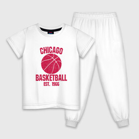Детская пижама хлопок с принтом Chicago Basketball в Белгороде, 100% хлопок |  брюки и футболка прямого кроя, без карманов, на брюках мягкая резинка на поясе и по низу штанин
 | Тематика изображения на принте: basketball | bulls | chicago | game | jordan | nba | sport | streetball | баскетбол | баскетболист | джордан | игра | игрок | мяч | нба | спорт | стритбол | тренер | чикаго