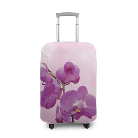 Чехол для чемодана 3D с принтом Нежная орхидея в Белгороде, 86% полиэфир, 14% спандекс | двустороннее нанесение принта, прорези для ручек и колес | blossom | nature | orchid | женственность | красивые цветы | орхидеи | орхидея | фаленопсис