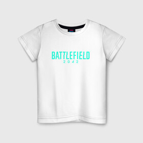 Детская футболка хлопок с принтом Battlefield 2042 в Белгороде, 100% хлопок | круглый вырез горловины, полуприлегающий силуэт, длина до линии бедер | Тематика изображения на принте: dice | ea games | батла | логотип | стрелялка | шутер