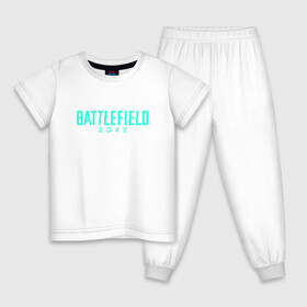 Детская пижама хлопок с принтом Battlefield 2042 в Белгороде, 100% хлопок |  брюки и футболка прямого кроя, без карманов, на брюках мягкая резинка на поясе и по низу штанин
 | dice | ea games | батла | логотип | стрелялка | шутер