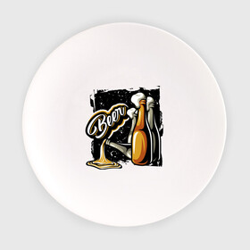 Тарелка с принтом Beer Art в Белгороде, фарфор | диаметр - 210 мм
диаметр для нанесения принта - 120 мм | Тематика изображения на принте: иллюстрация | хмельное