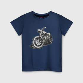 Детская футболка хлопок с принтом Bike в Белгороде, 100% хлопок | круглый вырез горловины, полуприлегающий силуэт, длина до линии бедер | Тематика изображения на принте: байк | байкерам | мотоцикл | ретро мотоцикл | старый мотоцикл