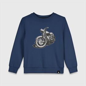 Детский свитшот хлопок с принтом Bike в Белгороде, 100% хлопок | круглый вырез горловины, эластичные манжеты, пояс и воротник | байк | байкерам | мотоцикл | ретро мотоцикл | старый мотоцикл
