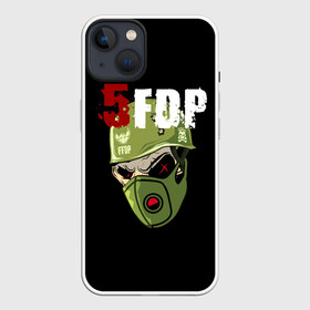 Чехол для iPhone 13 с принтом FFDP (череп в каске и маске) в Белгороде,  |  | 5fdp | ffdp | five finger death punch | skull | маска | череп