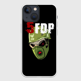 Чехол для iPhone 13 mini с принтом FFDP (череп в каске и маске) в Белгороде,  |  | 5fdp | ffdp | five finger death punch | skull | маска | череп