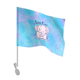 Флаг для автомобиля с принтом Маленький слоненок в Белгороде, 100% полиэстер | Размер: 30*21 см | детеныш | милый | ребенок | слон | слоненок | слоник