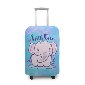 Чехол для чемодана 3D с принтом Маленький слоненок в Белгороде, 86% полиэфир, 14% спандекс | двустороннее нанесение принта, прорези для ручек и колес | детеныш | милый | ребенок | слон | слоненок | слоник