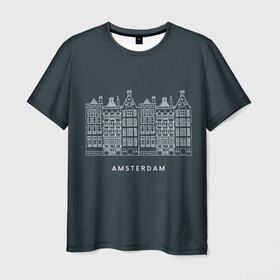 Мужская футболка 3D с принтом Амстердам в Белгороде, 100% полиэфир | прямой крой, круглый вырез горловины, длина до линии бедер | англия | великобритания | туризм