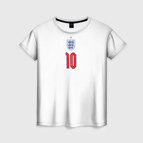 Женская футболка 3D с принтом Стерлинг форма Англия в Белгороде, 100% полиэфир ( синтетическое хлопкоподобное полотно) | прямой крой, круглый вырез горловины, длина до линии бедер | 2020 | 2021 | euro | fifa | uefa | аглийская | англичане | англия | евро | рахим | рахим стерлинг | сборная англии | сборной | стерлинг | уефа | фифа | форма | футбол | футбольная