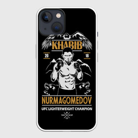 Чехол для iPhone 13 с принтом Хабиб Нурмагомедов в Белгороде,  |  | art | champion | dogs | drawing | eagle | fighter | khabib | khabib nurmagomedov | mountains | ufc | арт | боец | горы | орел | рисунок | собаки | хабиб | хабиб нурмагомедов | чемпион