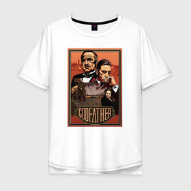 Мужская футболка хлопок Oversize с принтом Крестный отец фильм в Белгороде, 100% хлопок | свободный крой, круглый ворот, “спинка” длиннее передней части | godfather | кино | крестный отец | фильм