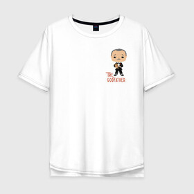 Мужская футболка хлопок Oversize с принтом крестный отец дон корлеоне в Белгороде, 100% хлопок | свободный крой, круглый ворот, “спинка” длиннее передней части | godfather | кино | крестный отец | фильм