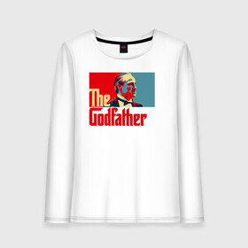 Женский лонгслив хлопок с принтом godfather logo в Белгороде, 100% хлопок |  | godfather | кино | крестный отец | фильм