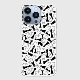 Чехол для iPhone 13 Pro с принтом Шахматы в Белгороде,  |  | анатолий карпов | бобби фишер | владимир крамник | гари каспаров | игра | король | ладья | магнус карлсен | математика | михаил ботвинник | пешка | ферзь | хосе рауль капабланка | чёрно белые