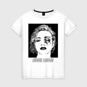 Женская футболка хлопок с принтом Crystal castles в Белгороде, 100% хлопок | прямой крой, круглый вырез горловины, длина до линии бедер, слегка спущенное плечо | witchhouse | вичхаус | группа музыкальная | хрустальные замки