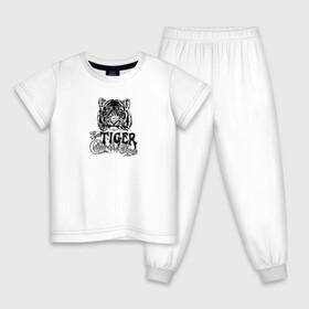 Детская пижама хлопок с принтом Tiger / Тигр в Белгороде, 100% хлопок |  брюки и футболка прямого кроя, без карманов, на брюках мягкая резинка на поясе и по низу штанин
 | tiger | животные | зверь | тату | татуировка | тигр | хищник