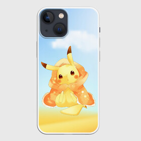 Чехол для iPhone 13 mini с принтом Пикачу с пледом в Белгороде,  |  | anime | picachu | pikachu | аниме | милый | пика | пикачу | покебол | покемон