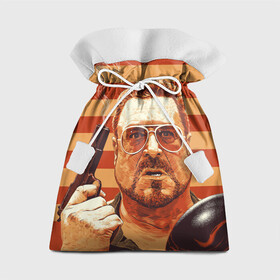 Подарочный 3D мешок с принтом Walter Sobchak в Белгороде, 100% полиэстер | Размер: 29*39 см | dude | jeff bridges | the big lebowski | walter sobchak | большой лебовский | боулинг | вальтер собчак | джефф бриджес | пистолет | фильм | чувак | шар