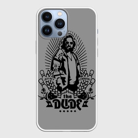 Чехол для iPhone 13 Pro Max с принтом The dude в Белгороде,  |  | Тематика изображения на принте: dude | jeff bridges | the big lebowski | большой лебовский | боулинг | джефф бриджес | кегли | фильм | чувак | эмблема