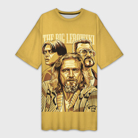 Платье-футболка 3D с принтом The Big Lebowski в Белгороде,  |  | donny | dude | jeff bridges | the big lebowski | walter sobchak | большой лебовский | вальтер собчак | джефф бриджес | донни | фильм | чувак