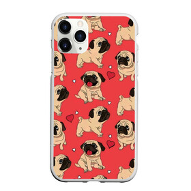 Чехол для iPhone 11 Pro матовый с принтом Мопсики и Сердечки в Белгороде, Силикон |  | love | арт | день валентина | день святого | день святого валентина | любовь | много собак | мопс | мопсы | порода | породистые | породистые собаки | породы собак | собака | собаки