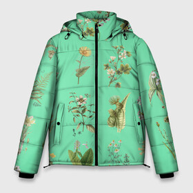 Мужская зимняя куртка 3D с принтом винтажная флора в Белгороде, верх — 100% полиэстер; подкладка — 100% полиэстер; утеплитель — 100% полиэстер | длина ниже бедра, свободный силуэт Оверсайз. Есть воротник-стойка, отстегивающийся капюшон и ветрозащитная планка. 

Боковые карманы с листочкой на кнопках и внутренний карман на молнии. | ботаника | ботанический | винтаж | зарисовка | рисунок | флора | цвет