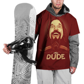 Накидка на куртку 3D с принтом The Dude в Белгороде, 100% полиэстер |  | dude | jeff bridges | the big lebowski | большой лебовский | боулинг | джефф бриджес | кегли | чувак | шар