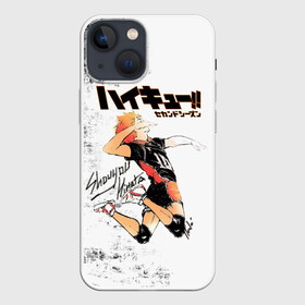 Чехол для iPhone 13 mini с принтом Шоё Хината | Haikyuu в Белгороде,  |  | 10 номер | anime | haikyu | haikyuu | karasuno | manga | аниме | волейбол | волейбольный клуб | грязь | лого | логотип | манга | прыжок | состареная | старшая карасуно | хаику | хаикую | шоё хината | эмблема