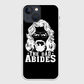 Чехол для iPhone 13 mini с принтом The dad ABIDES в Белгороде,  |  | dude | jeff bridges | the big lebowski | большой лебовский | джефф бриджес | трафарет | фильм | чувак