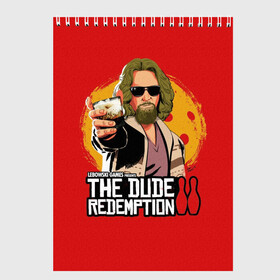 Скетчбук с принтом The dude redemption в Белгороде, 100% бумага
 | 48 листов, плотность листов — 100 г/м2, плотность картонной обложки — 250 г/м2. Листы скреплены сверху удобной пружинной спиралью | dude | jeff bridges | the big lebowski | the dude redemption | большой лебовский | боулинг | джефф бриджес | кегли | коктейль | фильм | чувак | шар