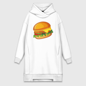 Платье-худи хлопок с принтом My Burger в Белгороде,  |  | cheeseburger | бургер | вредная еда | гамбургер | иллюстрация