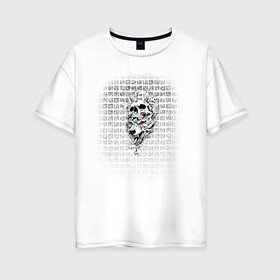 Женская футболка хлопок Oversize с принтом Скандинавские символы в Белгороде, 100% хлопок | свободный крой, круглый ворот, спущенный рукав, длина до линии бедер
 | викинги | кельтский | оберег | руны | символы | славянские | узоры