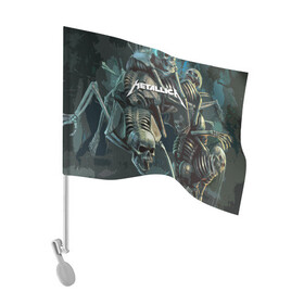 Флаг для автомобиля с принтом Metallica Metal Skull в Белгороде, 100% полиэстер | Размер: 30*21 см | american | james hetfield | kirk hammett | metal band | metallica | music | mystic | rock | американская | джеймс хетфилд | металлика | музыка | рок | скилет | череп