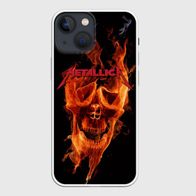 Чехол для iPhone 13 mini с принтом Metallica Flame в Белгороде,  |  | american | james hetfield | kirk hammett | metal band | metallica | music | mystic | rock | американская | джеймс хетфилд | металлика | музыка | рок | скилет | череп