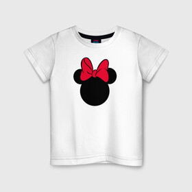 Детская футболка хлопок с принтом Минни Маус в Белгороде, 100% хлопок | круглый вырез горловины, полуприлегающий силуэт, длина до линии бедер | disney | minnie | minnie mouse | vdzabma | дисней | минни | минни маус | мышка минни