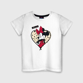 Детская футболка хлопок с принтом Minnie в Белгороде, 100% хлопок | круглый вырез горловины, полуприлегающий силуэт, длина до линии бедер | disney | minnie | minnie mouse | vdzabma | дисней | минни | минни маус | мышка минни