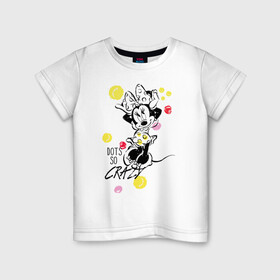 Детская футболка хлопок с принтом Минни | Dots So Crazy в Белгороде, 100% хлопок | круглый вырез горловины, полуприлегающий силуэт, длина до линии бедер | disney | minnie | minnie mouse | vdzabma | дисней | минни | минни маус | мышка минни
