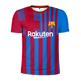Мужская футболка 3D спортивная с принтом Месси Барселона 2021 2022 в Белгороде, 100% полиэстер с улучшенными характеристиками | приталенный силуэт, круглая горловина, широкие плечи, сужается к линии бедра | Тематика изображения на принте: 2021 | 2022 | barcelona | leo | messi | барселона | барселоны | лео | леонель | лионель | меси | месси | новая | форма | футбол | футбольная