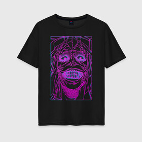 Женская футболка хлопок Oversize с принтом Solo Leveling ST в Белгороде, 100% хлопок | свободный крой, круглый ворот, спущенный рукав, длина до линии бедер
 | глаза | зубы | лорд | смотрит | статуя | улыбка