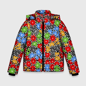 Зимняя куртка для мальчиков 3D с принтом Фишки для Покера в Белгороде, ткань верха — 100% полиэстер; подклад — 100% полиэстер, утеплитель — 100% полиэстер | длина ниже бедра, удлиненная спинка, воротник стойка и отстегивающийся капюшон. Есть боковые карманы с листочкой на кнопках, утяжки по низу изделия и внутренний карман на молнии. 

Предусмотрены светоотражающий принт на спинке, радужный светоотражающий элемент на пуллере молнии и на резинке для утяжки | 777 | cards | casino | chips | flash | fortune | game | joker | luck | omaha | poker | roulette | straight | texas holdem | tournament | азарт | джокер | игра | казино | карты | омаха | покер | рулетка | стрит | техасский холдэм | турнир | удача | фишки |